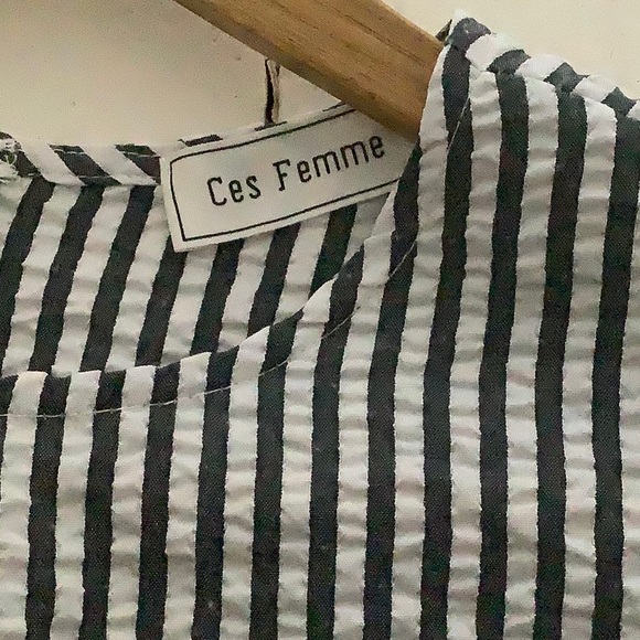 Ces femme roolee dress seersucker striped size small midi dress - Picture 7 of 7